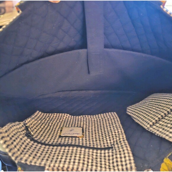 April Cornell For Silvestri Quilted Black Fruit Print Shoulder Bag Tote 16 x 12 - Picture 8 of 10